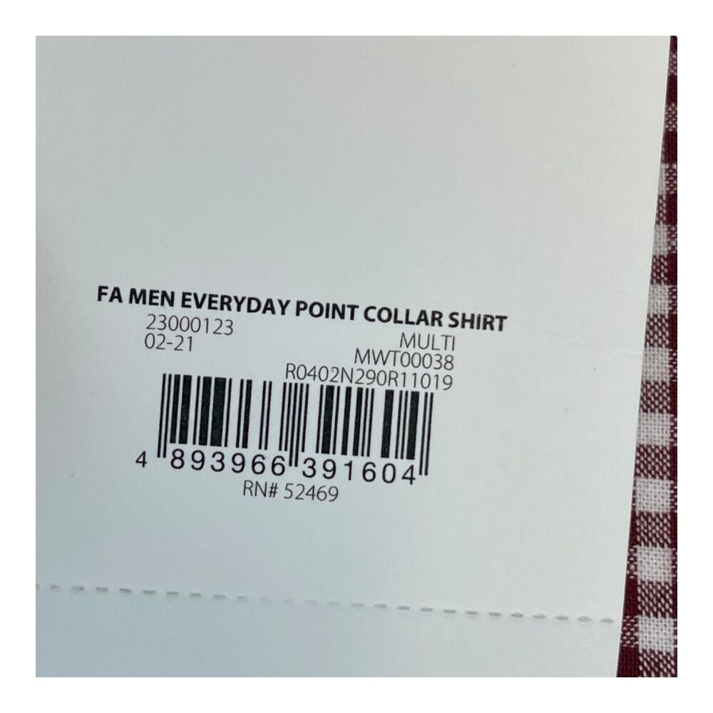 Free Assembly Shirt Men XL Red White Check Cotton Collared Long Sleeve Button-Up - Picture 8 of 8